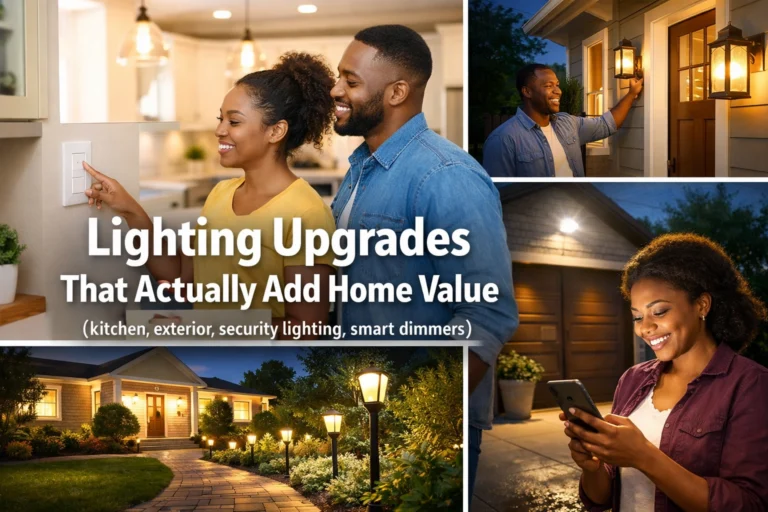 Lighting Upgrades That Actually Add Home Value (kitchen, exterior, security lighting, smart dimmers)